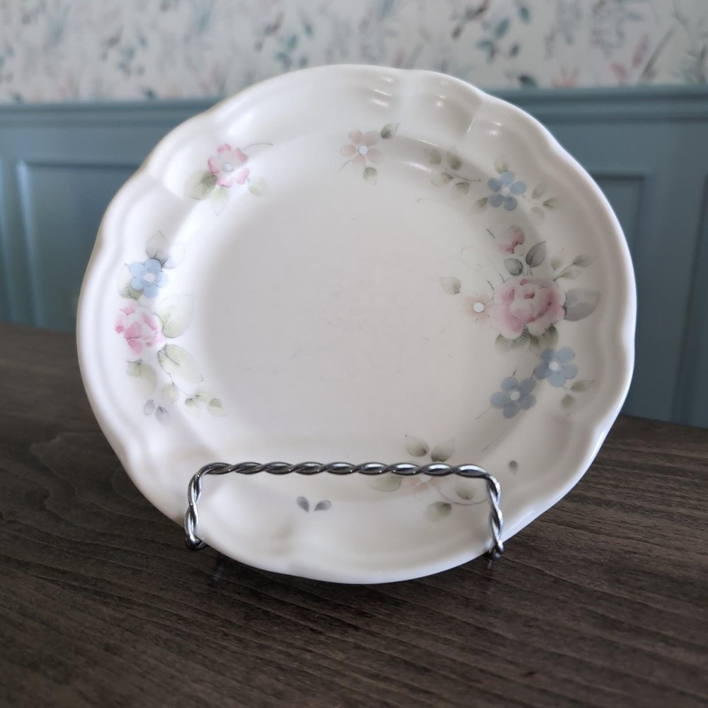 PFALTZGRAFF Tea Rose Plate SET of 2 RETIRED Vintage Lunch Salad Plate USA 7 3/8"